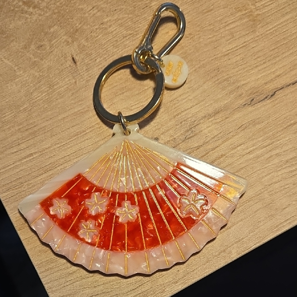 Solar Eclipse Brand Pink And Red Cherry Blossom Fan Bag Charm